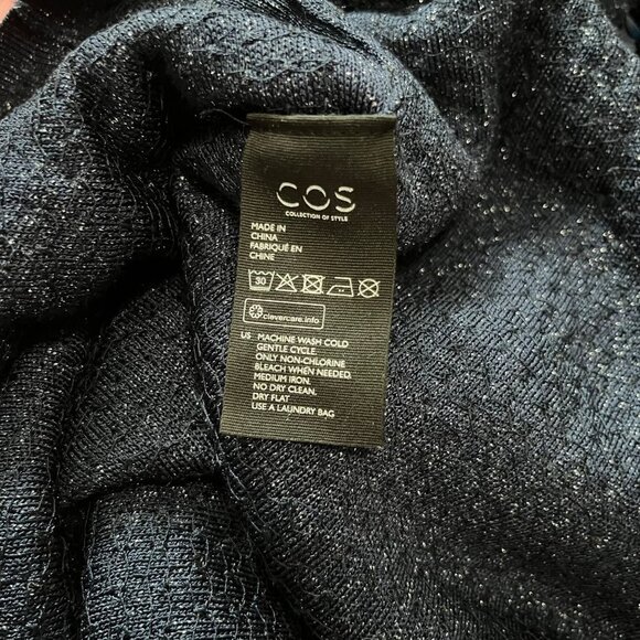 MSRP 225 NEW COS SEQUIN DRESS SMALL MIDI TRUMPET STYLE TANK KNIT SHIMMER SEQUINS - Picture 7 of 12